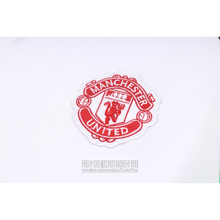 Chandal del Manchester United Manga Corta 2023-2024 Blanco y Negro - Pantalon Corto